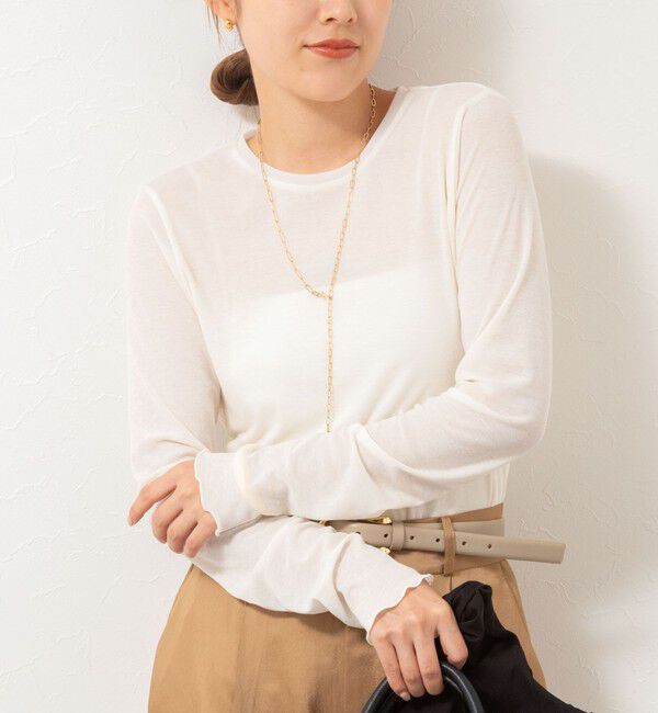 NOLLEY'S「ウォッシャブルシアーフライスロンT」|Tシャツ・カットソー|オフホワイト