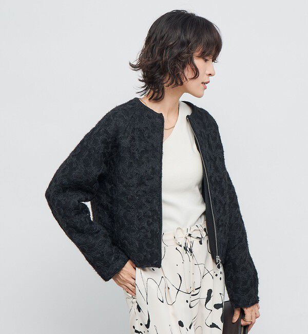 NOLLEY'S「レースコンビニットブルゾン」|カーディガン|