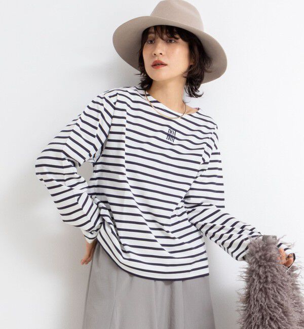 NOLLEY'S「nolnolウォッシャブルMVSシルケットボーダーT」|Tシャツ・カットソー|ホワイト系その他2