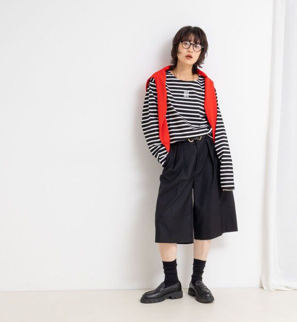 NOLLEY'S「nolnolウォッシャブルMVSシルケットボーダーT」|Tシャツ・カットソー|