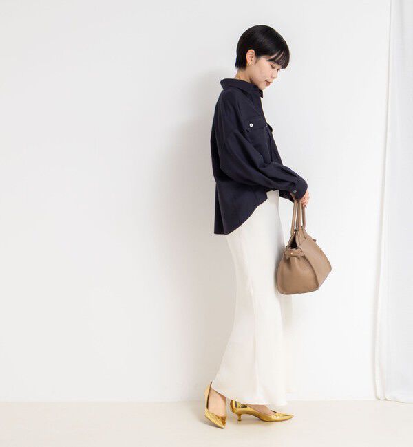 NOLLEY'S sophi「ウォッシャブルウール混ビエラショートシャツ」|シャツ・ブラウス|