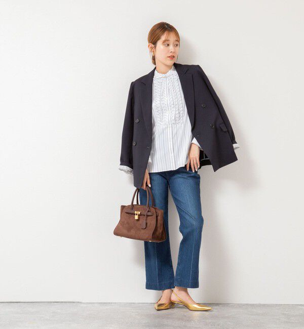 NOLLEY'S「【MARILYN MOON/マリリーンムーン】タックフリルストライプブラウス」|シャツ・ブラウス|