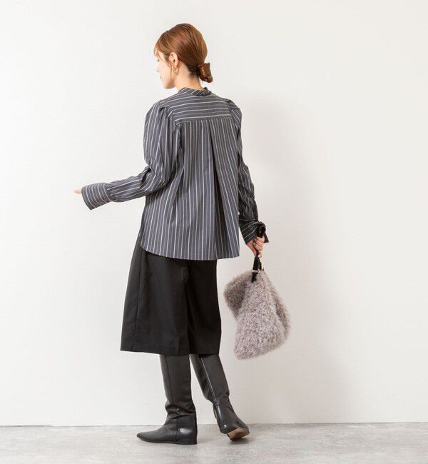NOLLEY'S「【MARILYN MOON/マリリーンムーン】タックフリルストライプブラウス」|シャツ・ブラウス|