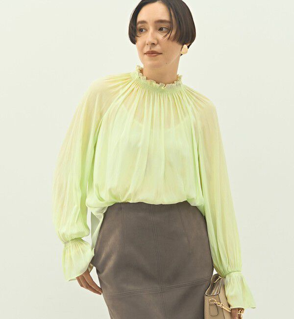 NOLLEY'S「ウォッシャブル2WAY割繊衿フリルブラウス」|シャツ・ブラウス|