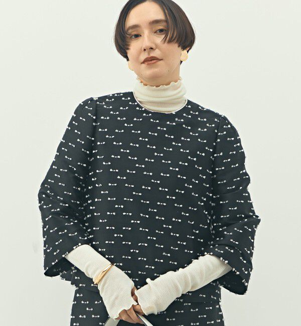 NOLLEY'S「《セットアップ対応》ウォッシャブルリボンジャガード2WAYブラウス」|シャツ・ブラウス|