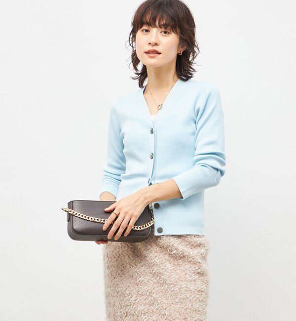 NOLLEY'S sophi「《アンサンブル対応》《手洗い可能》カシミヤ混リブVネックカーディガン」|カーディガン|