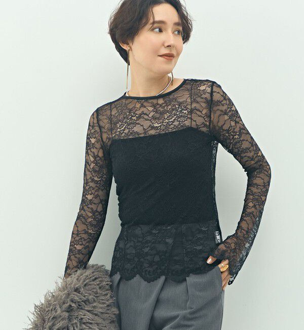 NOLLEY'S sophi「ウォッシャブルラッセルレースＴブラウス」|シャツ・ブラウス|