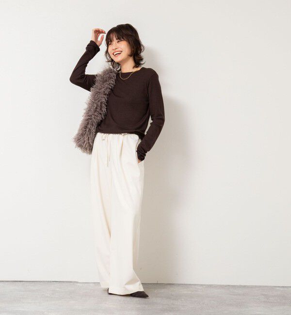 NOLLEY'S「MY STANDARD ウォッシャブルリブクルーネックロンT」|Tシャツ・カットソー|