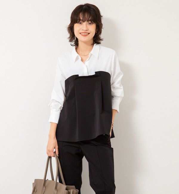 NOLLEY'S「《セットアップ対応》ウォッシャブルビスチェ風切替シャツ」|シャツ・ブラウス|