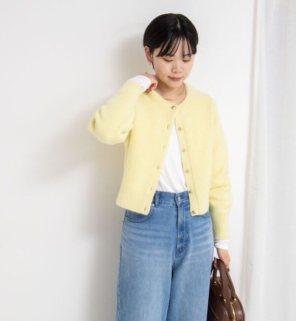 NOLLEY'S sophi「ヘアリーメタル釦クルーネックカーディガン」|カーディガン|