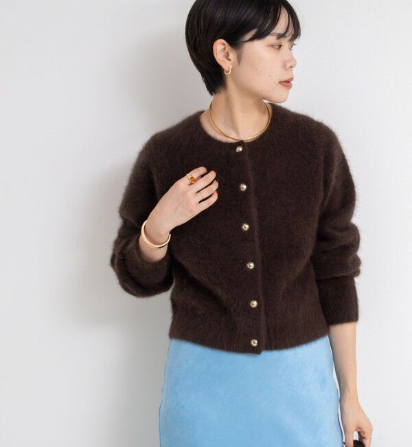 NOLLEY'S sophi「ヘアリーメタル釦クルーネックカーディガン」|カーディガン|