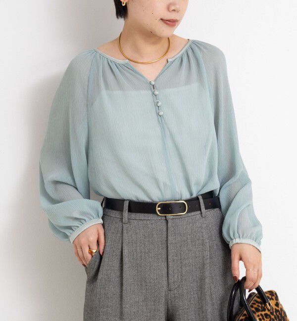 NOLLEY'S sophi「ウォッシャブル楊柳ギャザーブラウス」|シャツ・ブラウス|