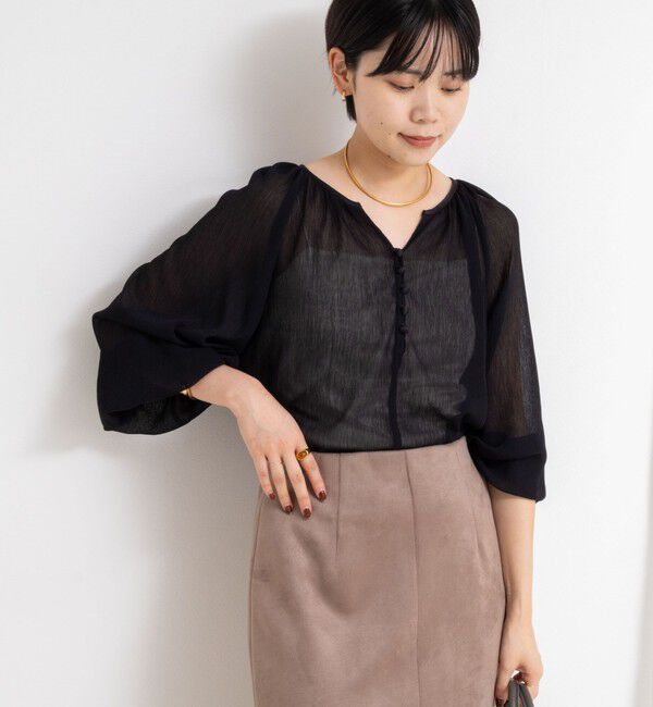 NOLLEY'S sophi「ウォッシャブル楊柳ギャザーブラウス」|シャツ・ブラウス|