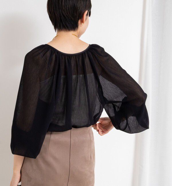 NOLLEY'S sophi「ウォッシャブル楊柳ギャザーブラウス」|シャツ・ブラウス|