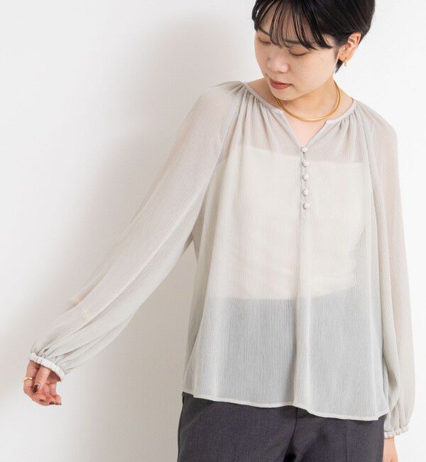 NOLLEY'S sophi「ウォッシャブル楊柳ギャザーブラウス」|シャツ・ブラウス|