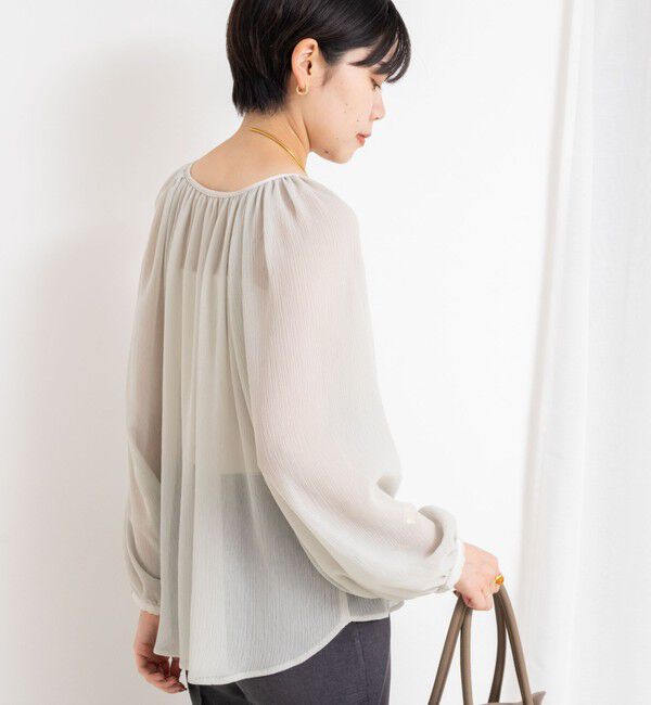 NOLLEY'S sophi「ウォッシャブル楊柳ギャザーブラウス」|シャツ・ブラウス|