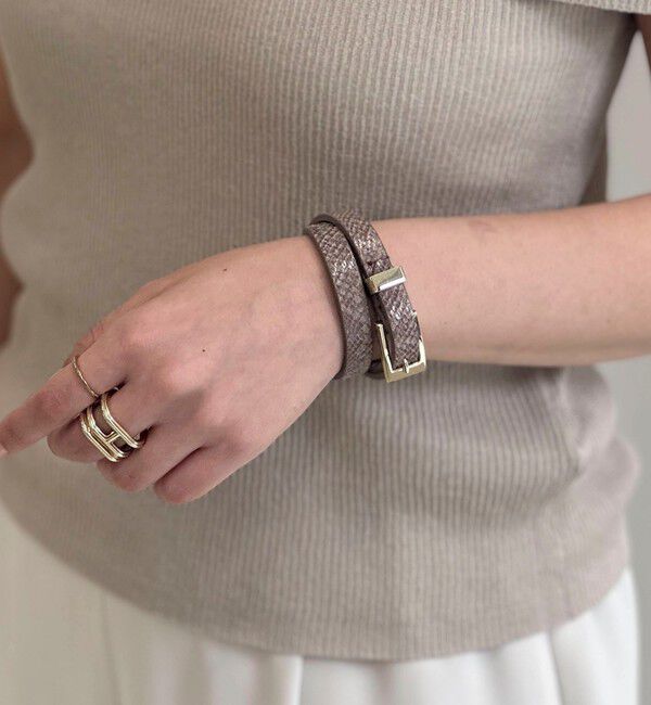 grace grace「【grace grace/グラスグラス】ダブルロールベルトブレス」|ブレスレット・バングル|