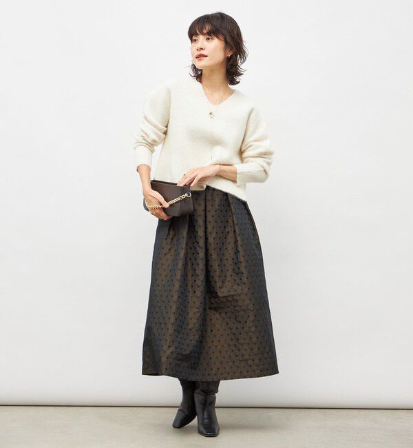 NOLLEY'S「ウォッシャブルドットジャガードタックフレアスカート」|スカート|