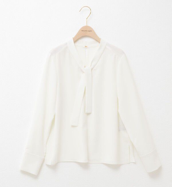 NOLLEY'S sophi「ウォッシャブルストレッチバックサテンボウタイブラウス」|シャツ・ブラウス|
