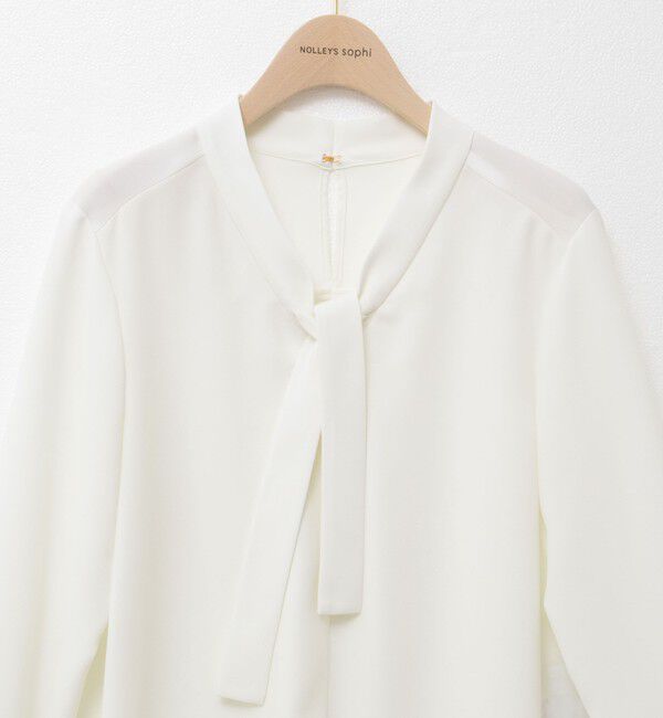 NOLLEY'S sophi「ウォッシャブルストレッチバックサテンボウタイブラウス」|シャツ・ブラウス|