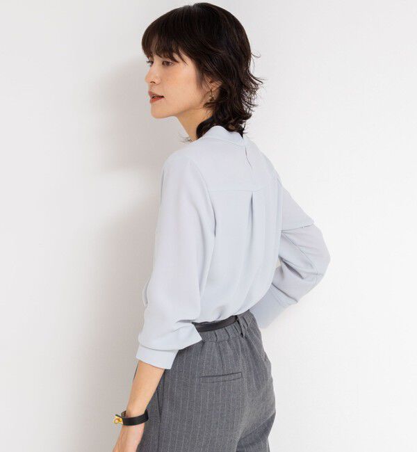 NOLLEY'S sophi「ウォッシャブルストレッチバックサテンボウタイブラウス」|シャツ・ブラウス|