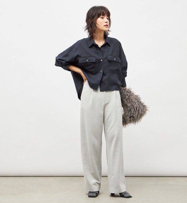 NOLLEY'S sophi「ウォッシャブル両面起毛ヘリンボーン/ストライプセミワイドパンツ」|その他|