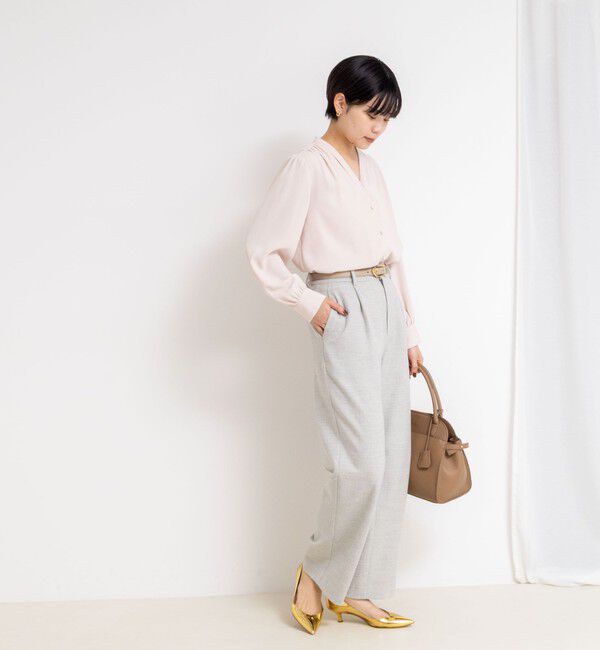 NOLLEY'S sophi「ウォッシャブル両面起毛ヘリンボーン/ストライプセミワイドパンツ」|その他|