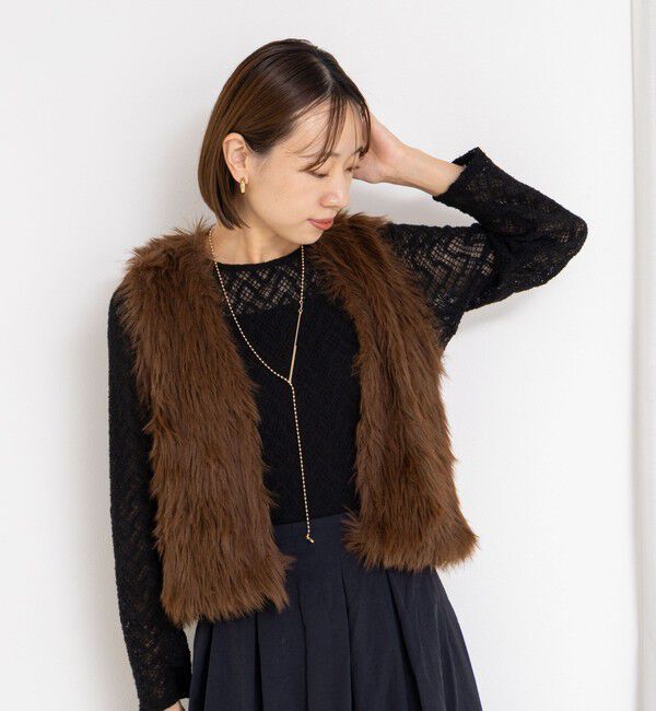 NOLLEY'S「【MARILYN MOON/マリリーンムーン】2ＷAYシャギーファーベスト」|ベスト・ジレ|