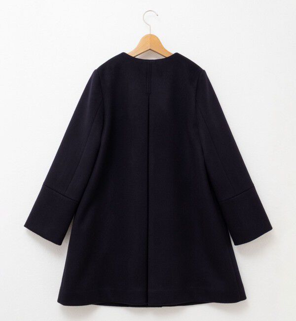 NOLLEY'S「ブローチ付きAラインノーカラーコート」|ノーカラーコート|