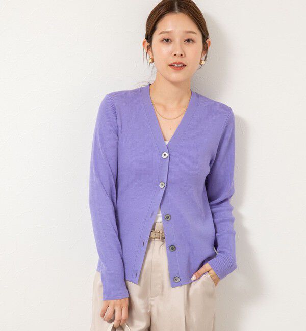 NOLLEY'S「《手洗い可能》16GマレーリブVネックカーディガン」|カーディガン|