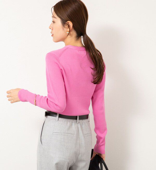 NOLLEY'S「《手洗い可能》16GマレーリブVネックカーディガン」|カーディガン|