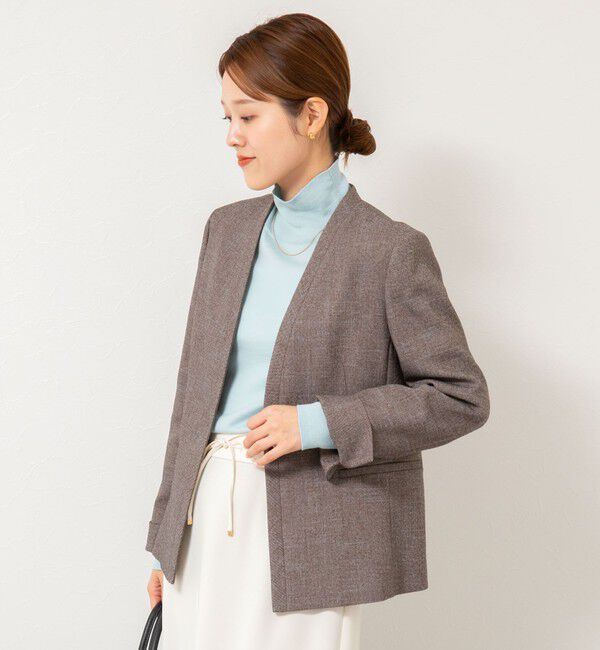 NOLLEY'S sophi「《セットアップ対応》ウォッシャブルウール調ノーカラージャケット」|ノーカラージャケット|