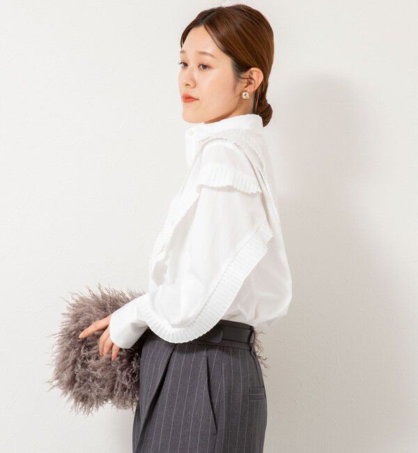 NOLLEY'S「【MARILYN MOON/マリリーンムーン】Vタックフリルブラウス」|シャツ・ブラウス|