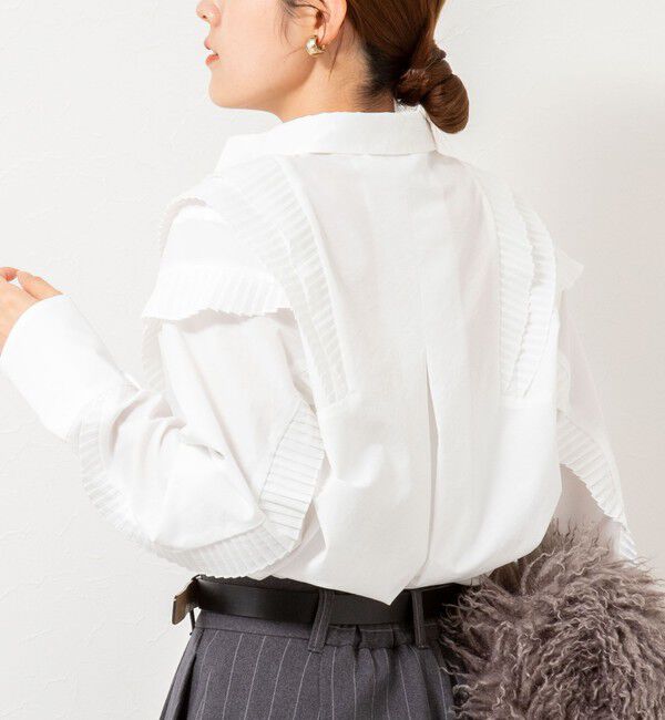NOLLEY'S「【MARILYN MOON/マリリーンムーン】Vタックフリルブラウス」|シャツ・ブラウス|