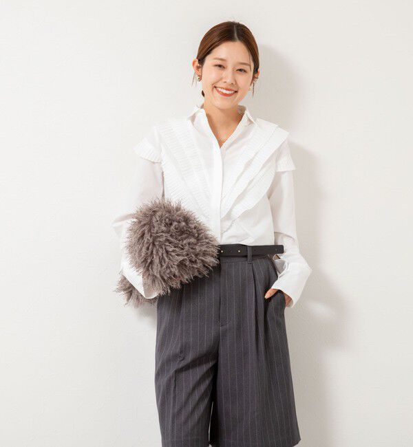 NOLLEY'S「【MARILYN MOON/マリリーンムーン】Vタックフリルブラウス」|シャツ・ブラウス|