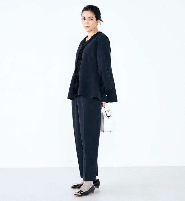 NOLLEY'S「《セットアップ対応》ウォッシャブル衿プリーツペプラムブラウス」|シャツ・ブラウス|