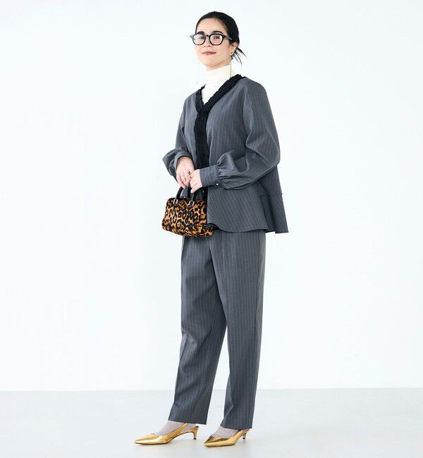 NOLLEY'S「《セットアップ対応》ウォッシャブル衿プリーツペプラムブラウス」|シャツ・ブラウス|