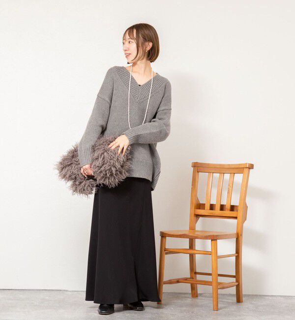 NOLLEY'S sophi「ブライト紡毛Vネックプルオーバー」|ニット・セーター|