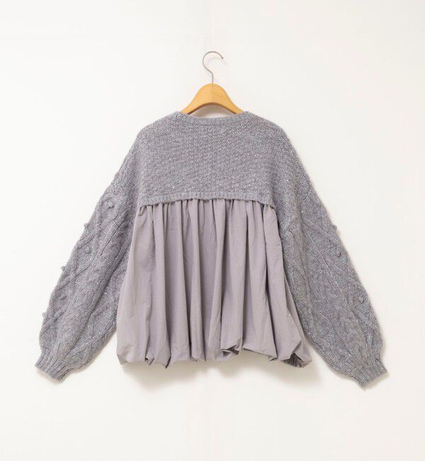 NOLLEY'S「ケーブルニット&times;ファブリックハイブリットトップス」|ニット・セーター|