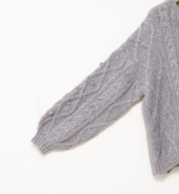 NOLLEY'S「ケーブルニット&times;ファブリックハイブリットトップス」|ニット・セーター|
