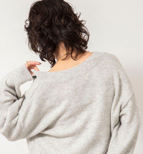 NOLLEY'S sophi「《手洗い可能》モヘヤスパンコールVネックプルオーバー」|ニット・セーター|