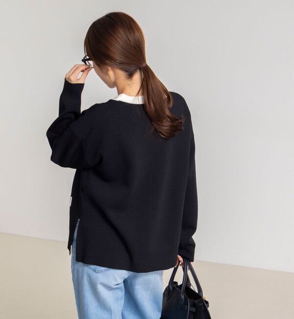 NOLLEY'S「《手洗い可能》スムース配色Vネックカーディガン」|カーディガン|