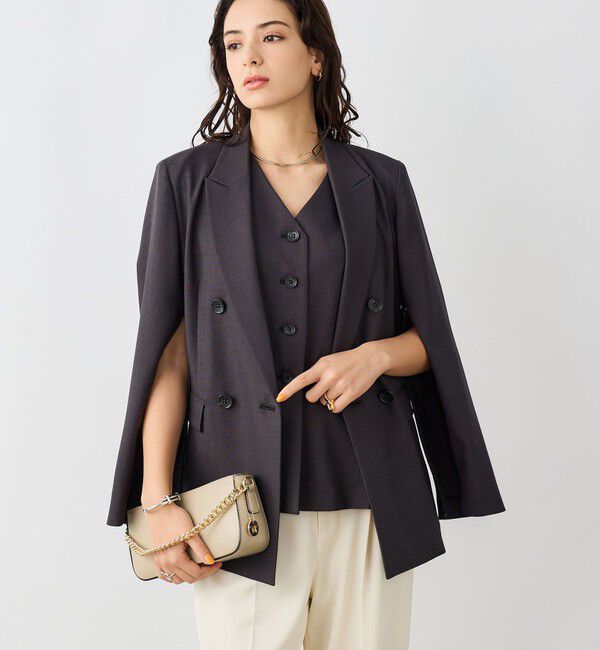 NOLLEY'S sophi「《セットアップ対応》ウォッシャブルドライシャーク2WAYスリットジャケット」|テーラードジャケット|