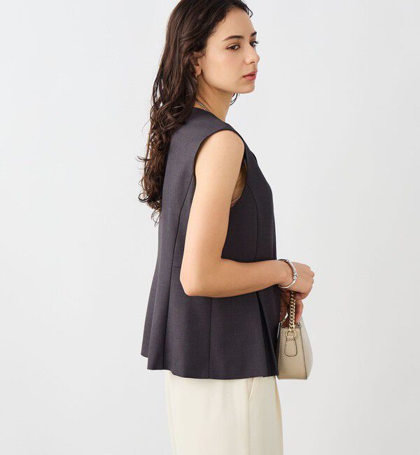 NOLLEY'S sophi「《セットアップ対応》ウォッシャブルドライシャークペプラムジレ」|ベスト・ジレ|