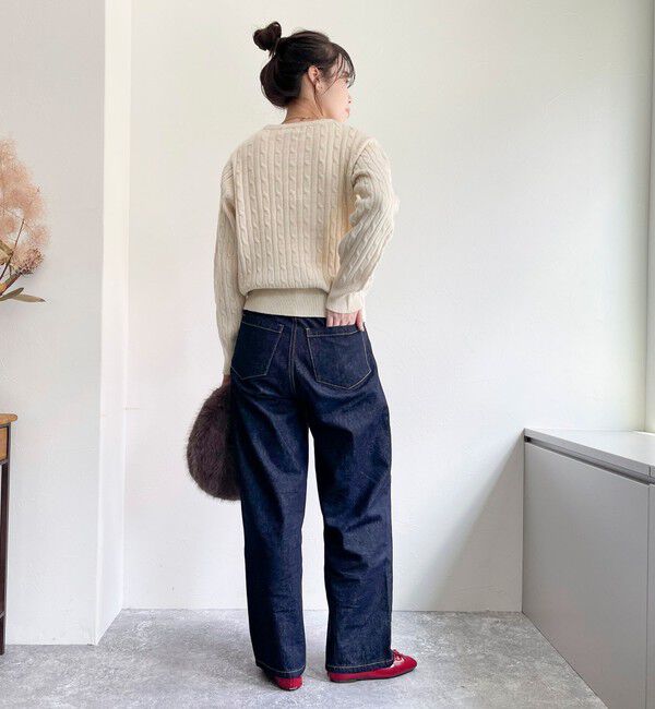 fredy emue「ウール混FR刺繍ケーブル柄ニットプルオーバー」|ニット・セーター|