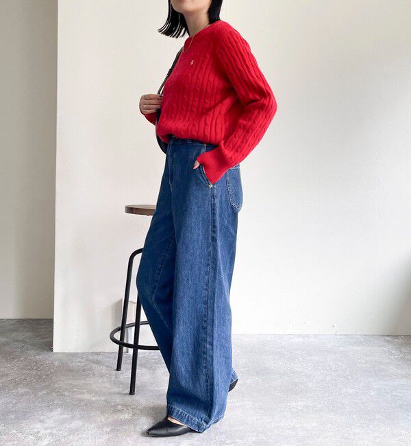 fredy emue「ウール混FR刺繍ケーブル柄ニットプルオーバー」|ニット・セーター|