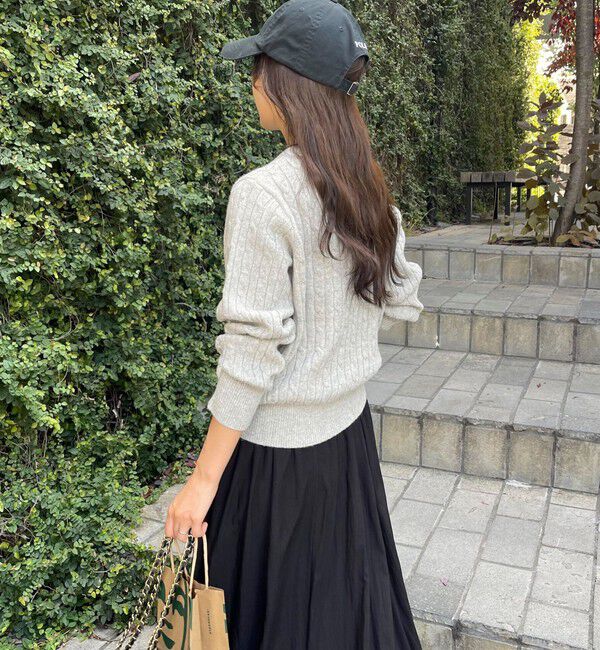 fredy emue「ウール混FR刺繍ケーブル柄ニットプルオーバー」|ニット・セーター|