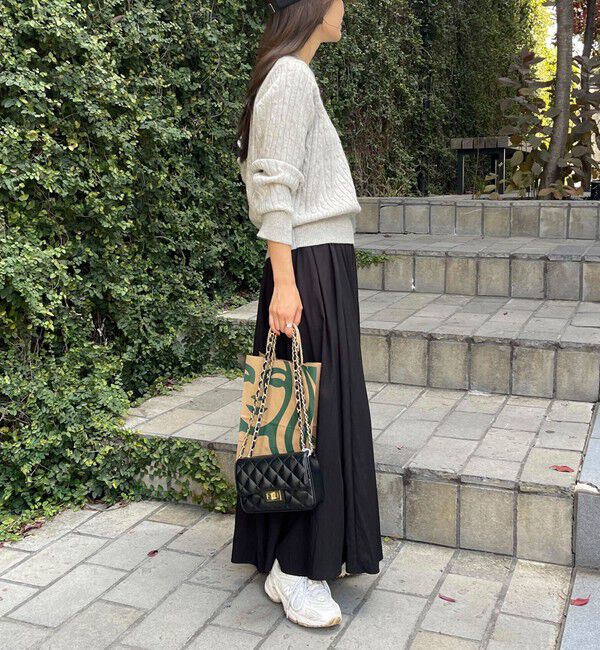 fredy emue「ウール混FR刺繍ケーブル柄ニットプルオーバー」|ニット・セーター|