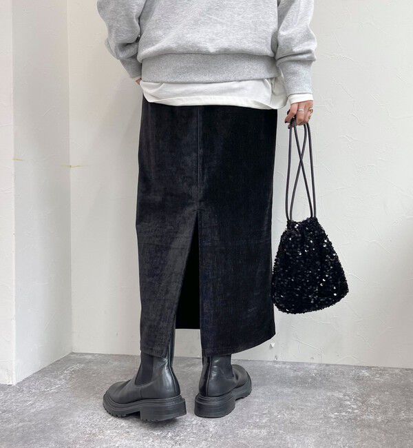 fredy emue「クラッシュベロアナロースカート」|タイト|