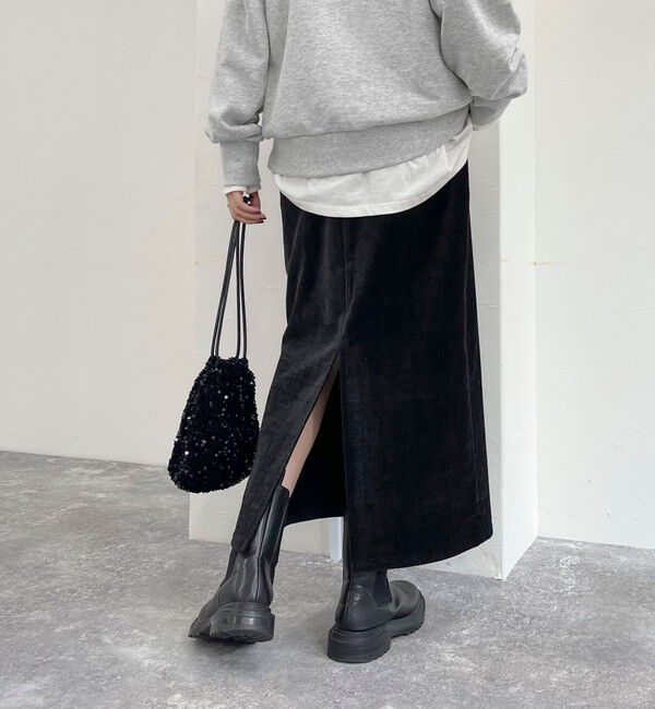 fredy emue「クラッシュベロアナロースカート」|タイト|